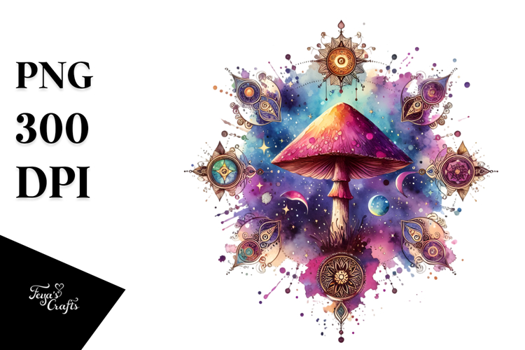 Magical Celestial Mushroom Tarot PNG