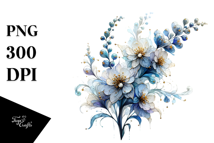 Delphinium Watercolor Splash Abstract