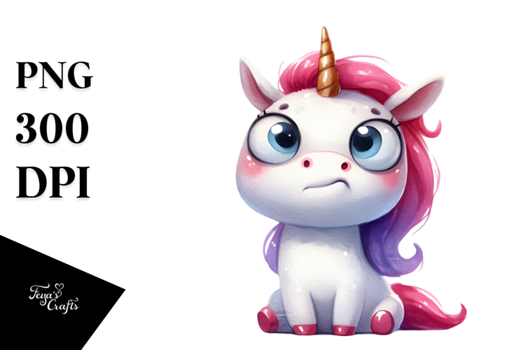 Expressive Confused Unicorn PNG