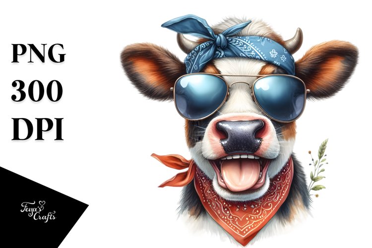 Cow Enthusiastic Cow Portrait with Large Smile and Houswife example image 1