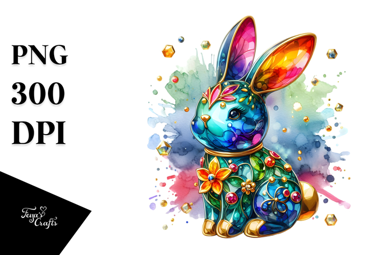 Bunny on Splashy Background PNG