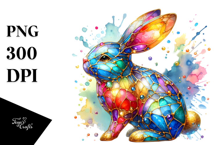 Bunny on Splashy Background PNG