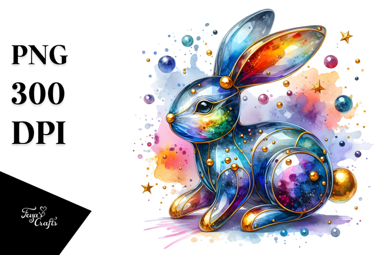 Bunny on Splashy Background PNG