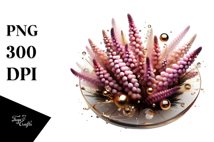 Glossy Heather, Round Watercolor Splash