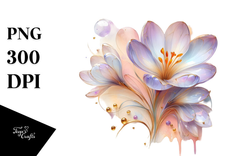 Abstract Shiny Crocus PNG example image 1