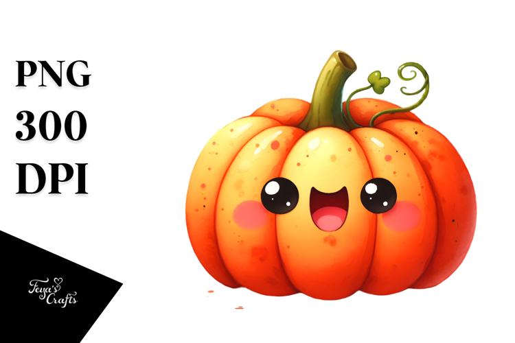 Funny Vibrant Pumpkin Watercolor Splash