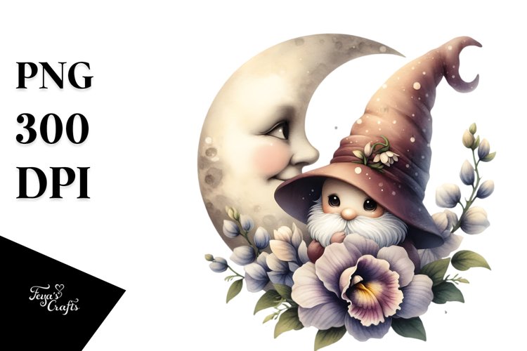 Gnome with Big Hat, Cute PNG