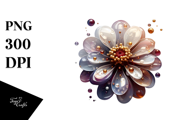 Glossy Zinnia, Round Watercolor Splash