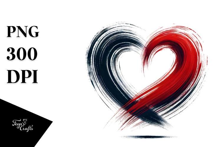 Paintbrush Style Heart PNG