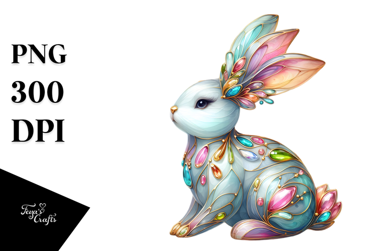 Abstract Shiny Pastel Bunny Made of JPEG