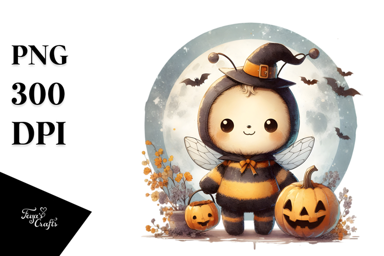 Cute Halloween Baby Bee PNG