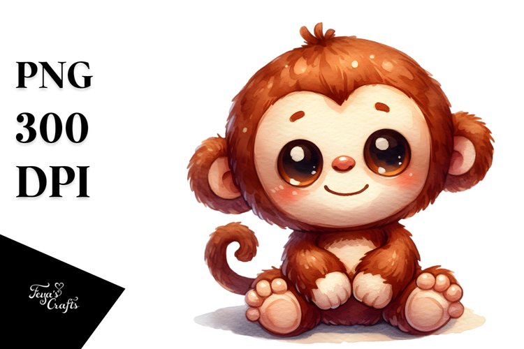 colorful plush monkey | Sublimation | Clipart