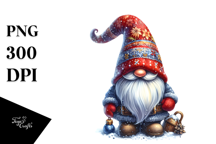Vibrant Watercolor Gnome PNG