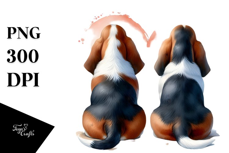 Basset Hound Tails Heart Unity PNG