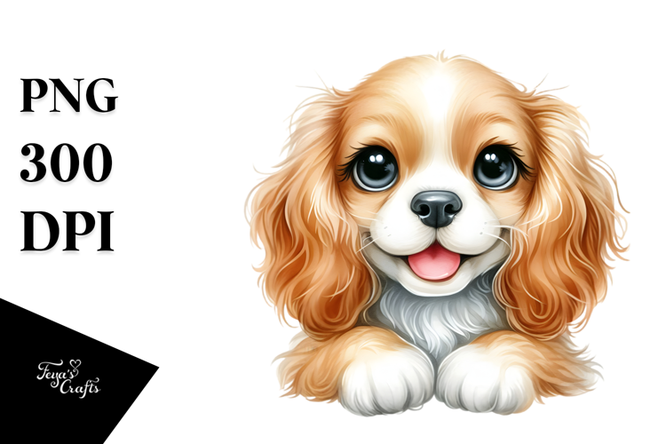 Watercolor Cute Cocker Spaniel