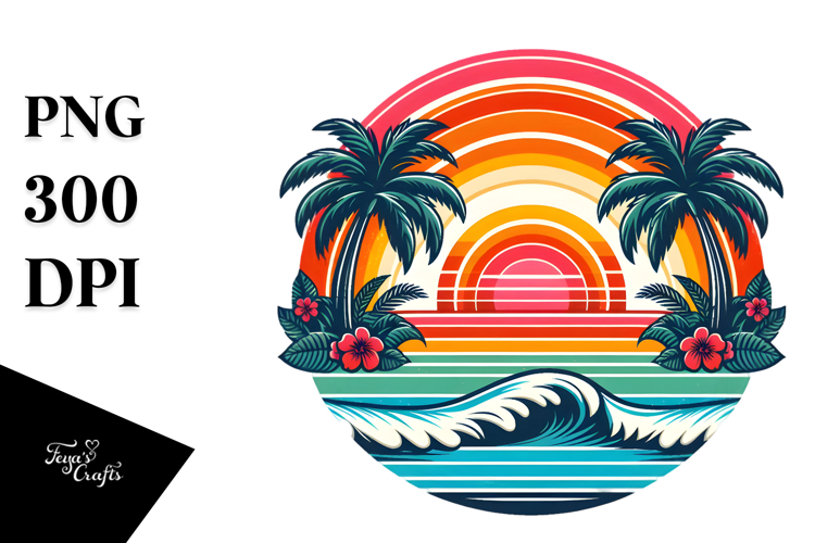 Retro Rainbow Sunset Clipart Tshirt, 20 oz Tumbler