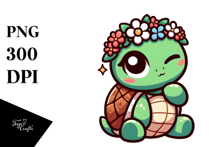 Cute Turtle Clipart Image 4