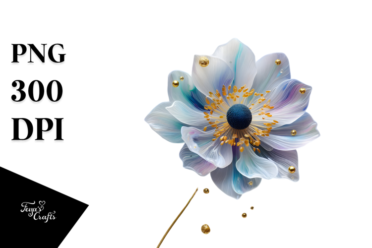 Anemone Watercolor Splash PNG