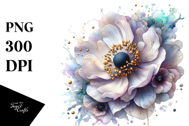 Anemone with Golden Insertions, High-Res PNG
