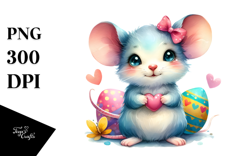 Cute Baby Mouse in the Style of PNG