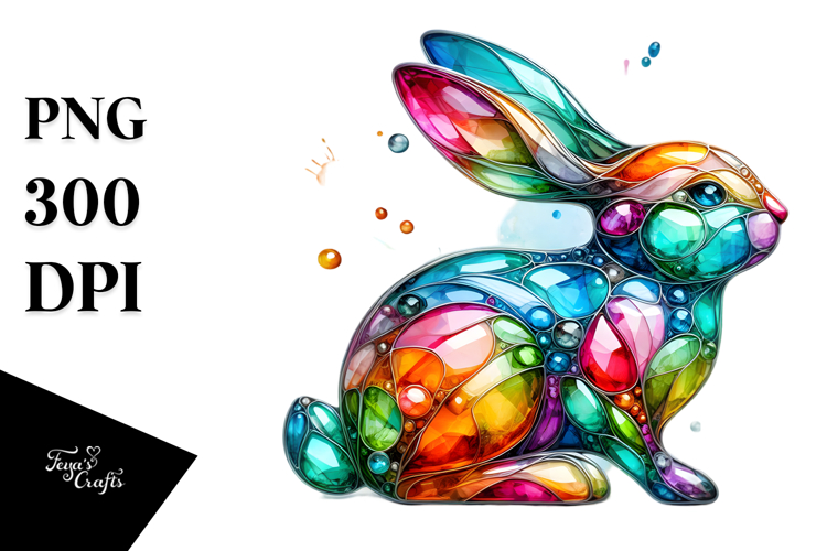 Abstract Shiny Colorful Bunny Made of JPEG