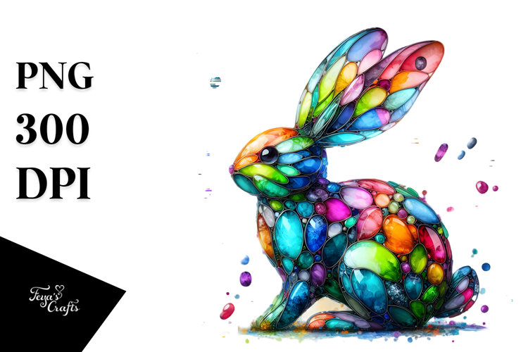 Abstract Shiny Colorful Bunny Made of JPEG