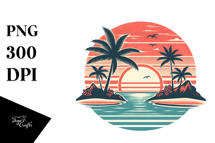 Retro Island Sunset Tumbler