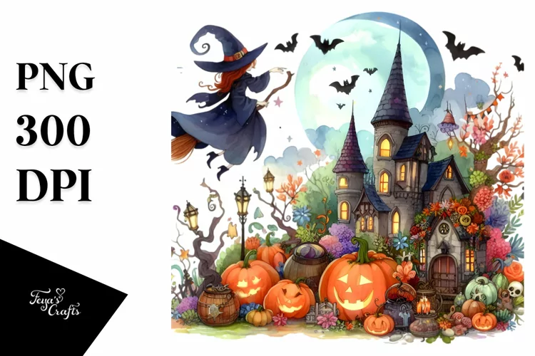 Simple Halloween Scenery in the Style of