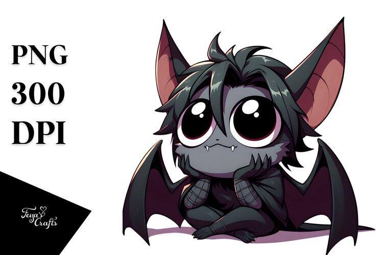 Silly Bat with Exaggerated Expression example image 1