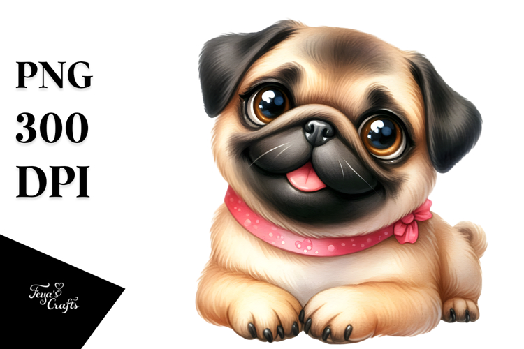 Happy Pug PNG