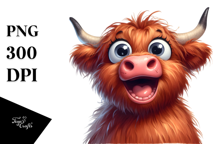 Funny Expressive Cow PNG