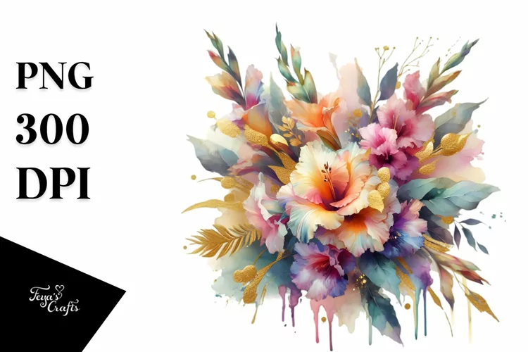 Vibrant Gladiolus Bouquet PNG