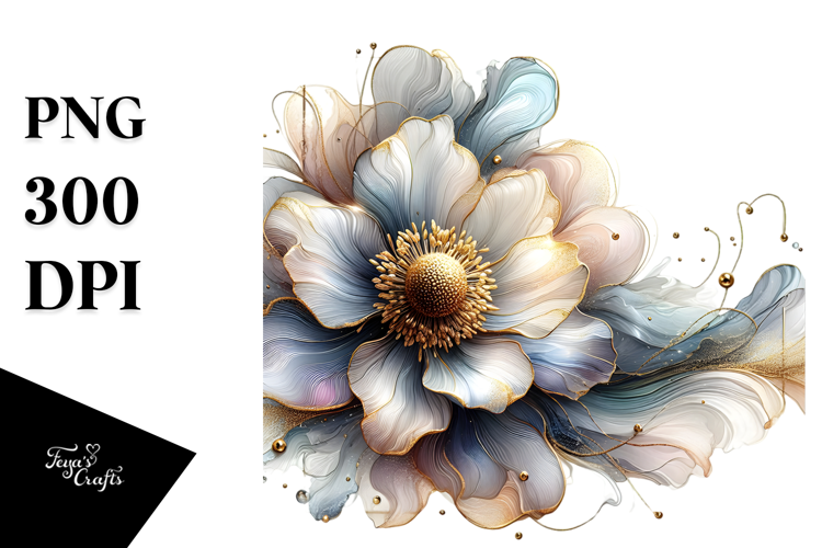 Shiny Anemone with Golden Insertions, PNG