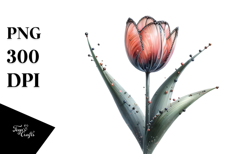 Tulip with Metallic Insertions, PNG