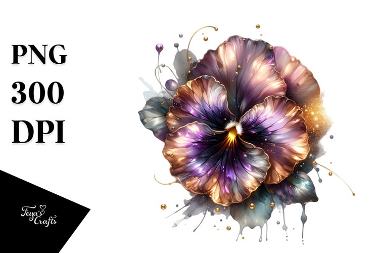 Shiny Pansy Splash Clipart