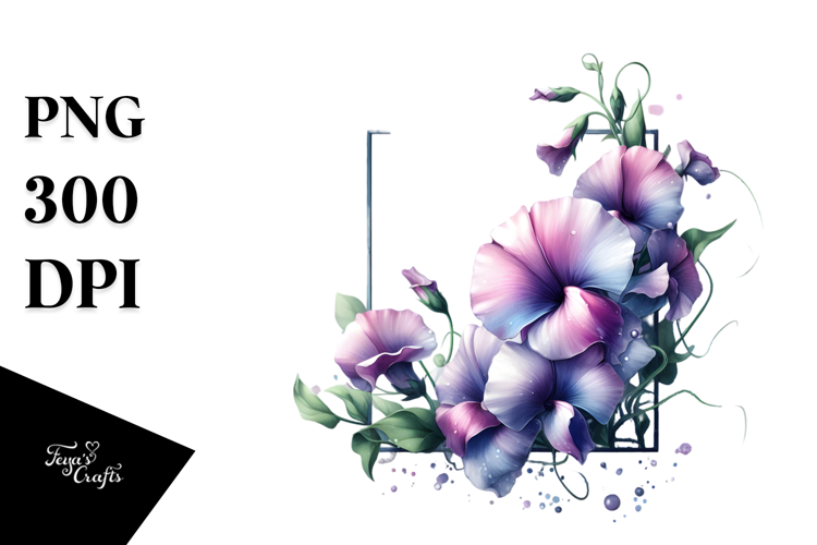 Shiny Sweet Pea with Golden Insertions PNG