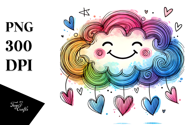 Scribbled Heart Cloud PNG