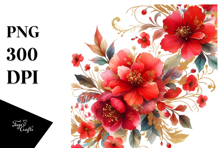 Red Flower Clipart Image 22