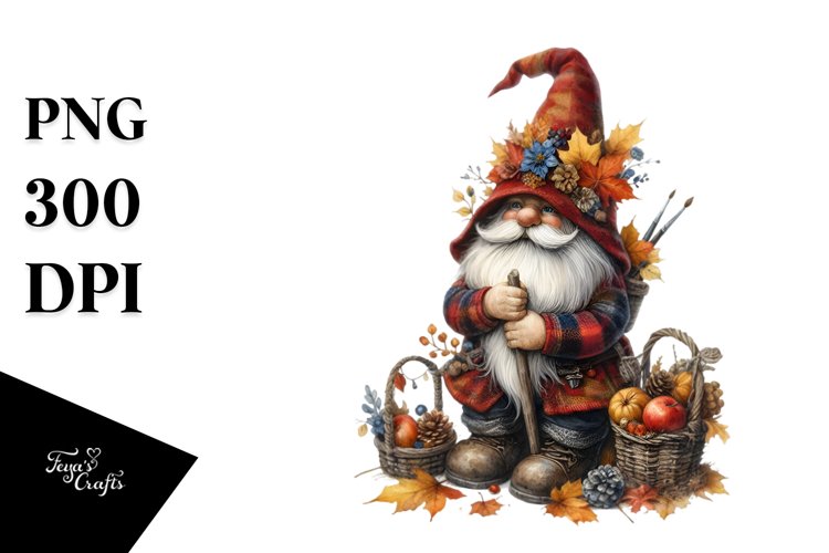 Detailed Autumn Gnome PNG