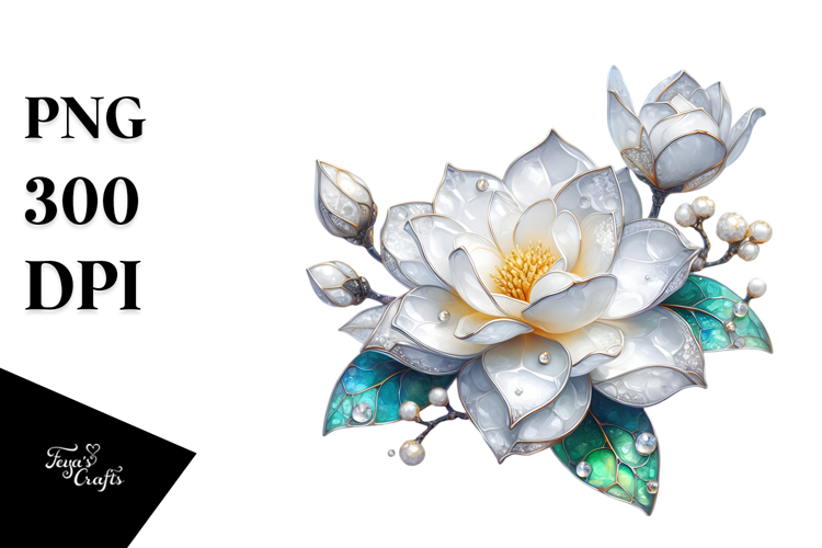 Gardenia with Metallic Insertions, PNG