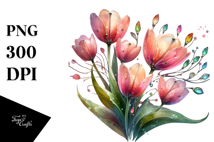 Tulip with Metallic Insertions, PNG