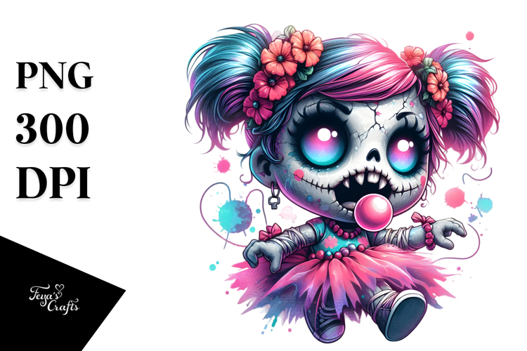 Funny Haunted Doll with Tutu PNG