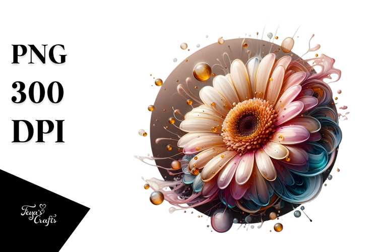 Abstract y Gerbera in Watercolor