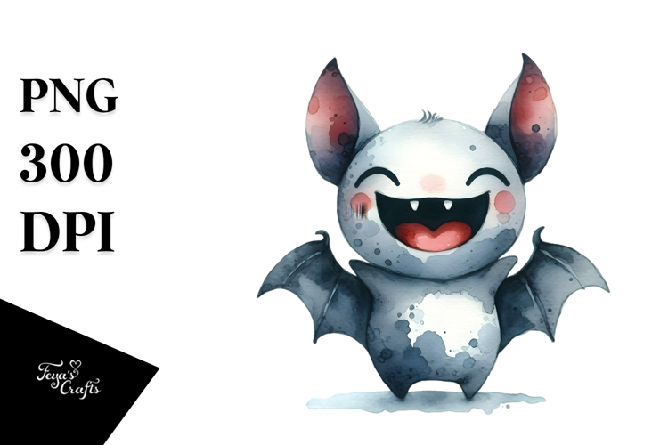 Simple Bat Watercolor Image