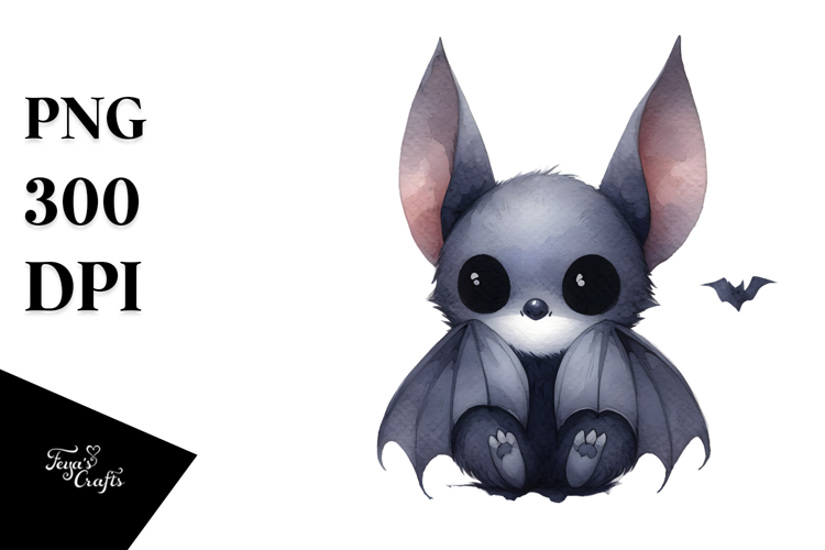 Simple Bat Watercolor Image
