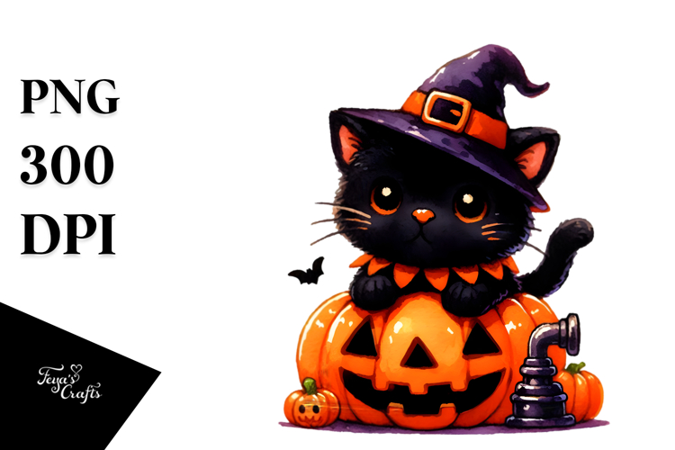 Cute Baby Black Cat Halloween Costume | Clipart