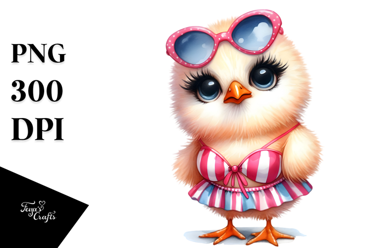Funny Chick,Beachwear | Clipart