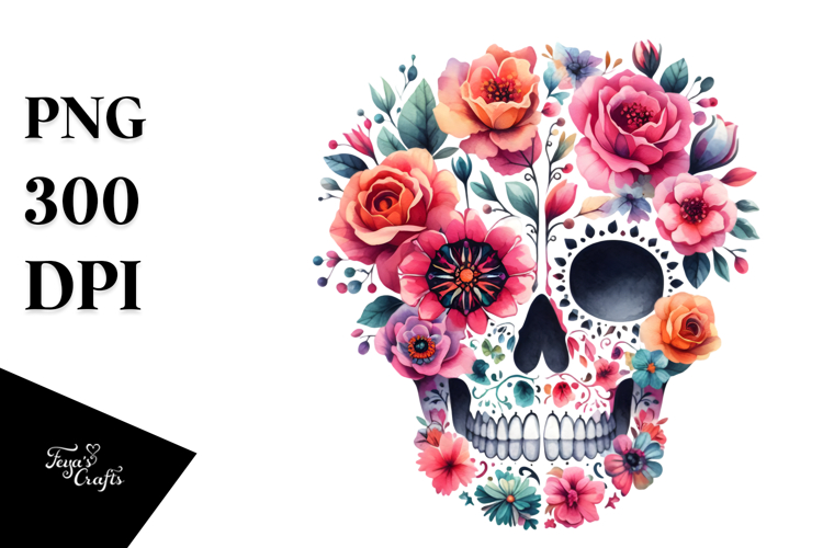 Grungy Skull, Playful PNG