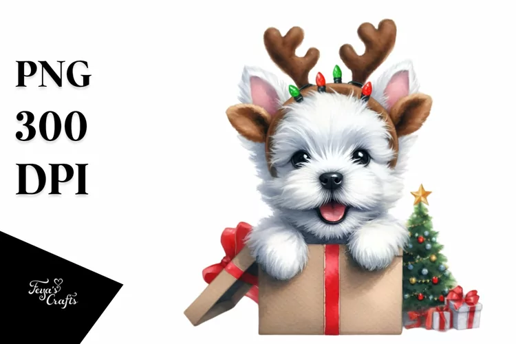 Expressive Baby West Highland White Terrier PNG