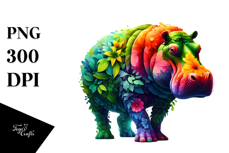 Vibrant Watercolor Hippo, 20 oz Tumbler